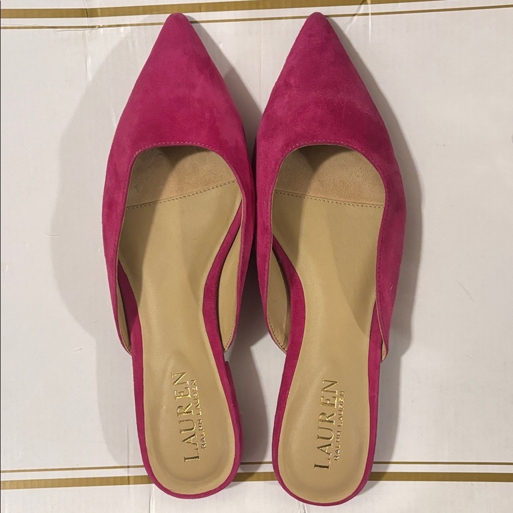 NWOT Ralph Lauren Women's Londyn Pink Suede‎ Mule Ballet - Picture 4 of 8